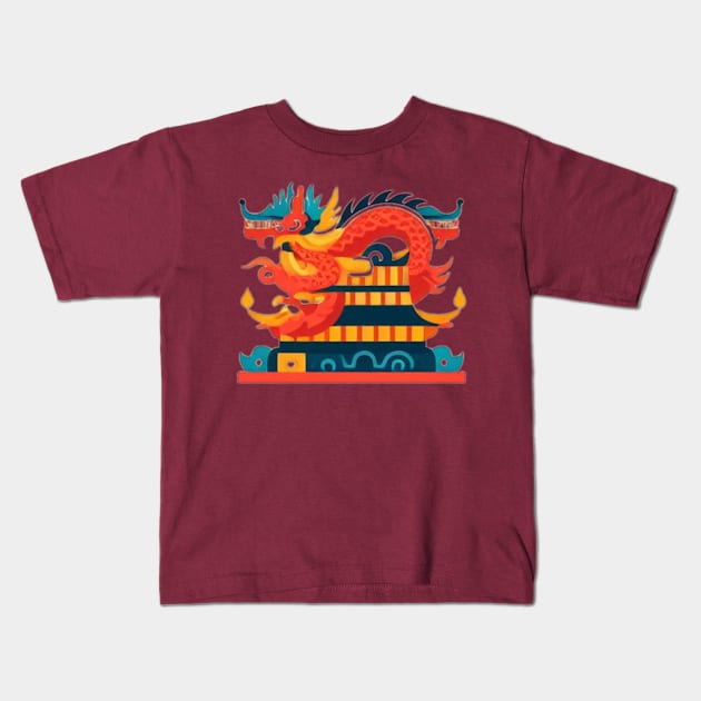 Year of the dragon Kids T-Shirt by grappict